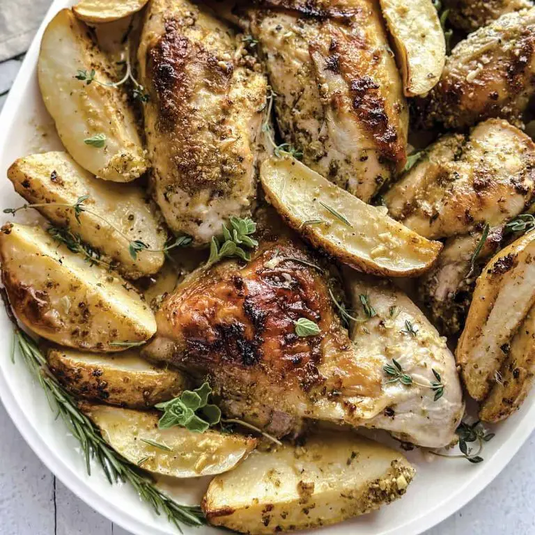 Greek Lemon Potatoes and Chicken Thighs