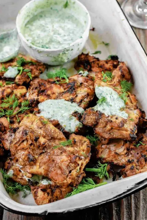 Greek Style Grilled Chicken Thighs