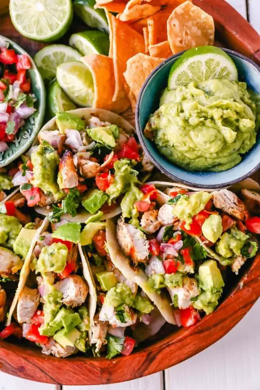 Grilled Chicken Tacos with Guacamole