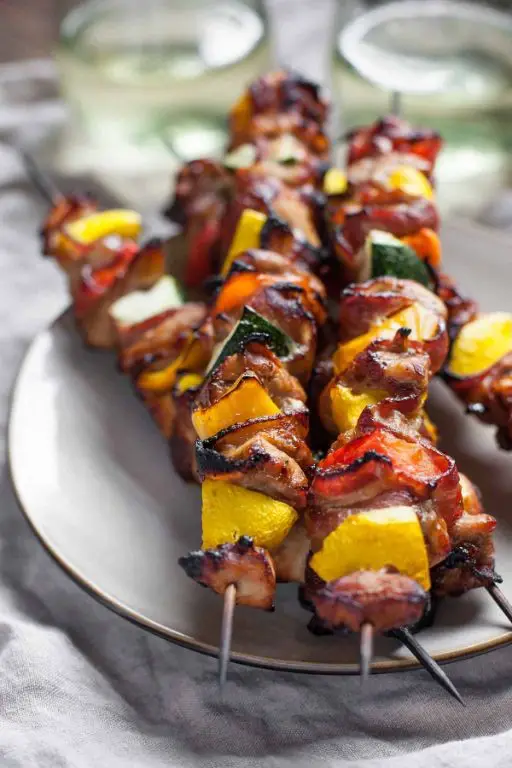 Grilled Chicken and Bacon Skewers