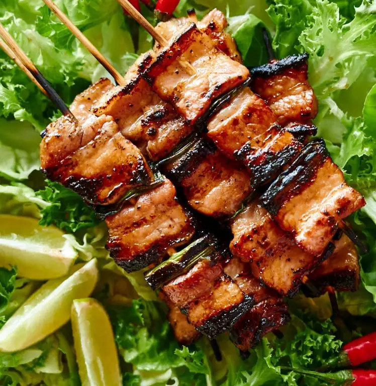 Grilled Pork Belly Skewers