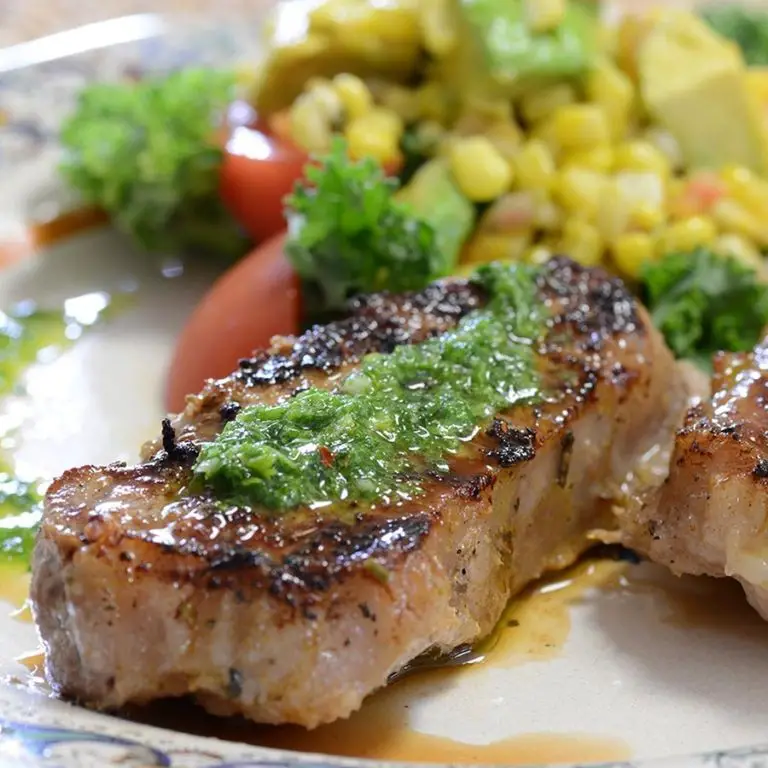 Grilled Pork Cheeks with Chimichurri Sauce