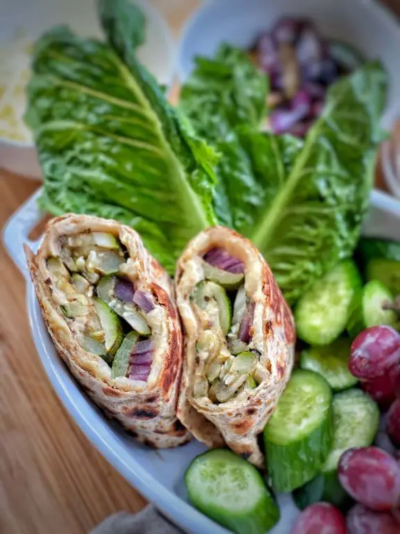 Grilled Veggie Wraps with Hummus