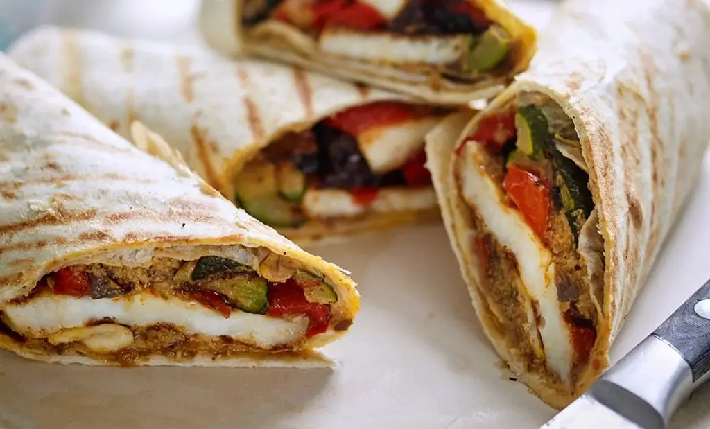 Grilled Veggie and Halloumi Wraps