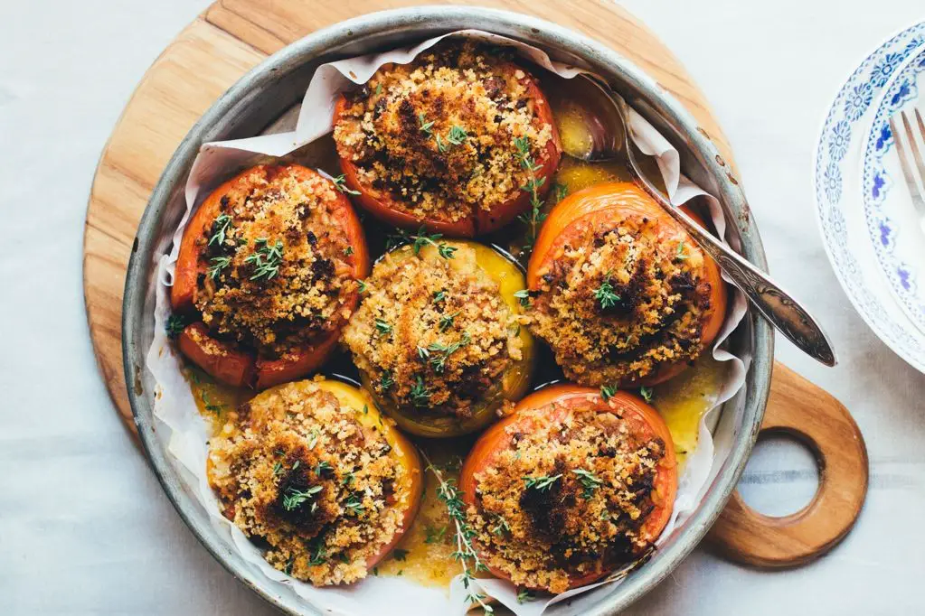 Ground Beef and Rice Stuffed Tomatoes
