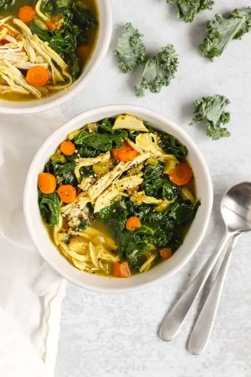Ground Chicken and Kale Soup