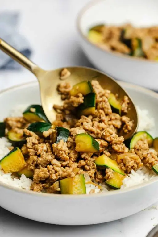 Ground Chicken and Zucchini Stir-Fry