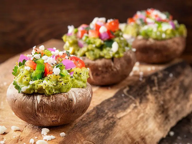 Guacamole-Topped Stuffed Mushrooms