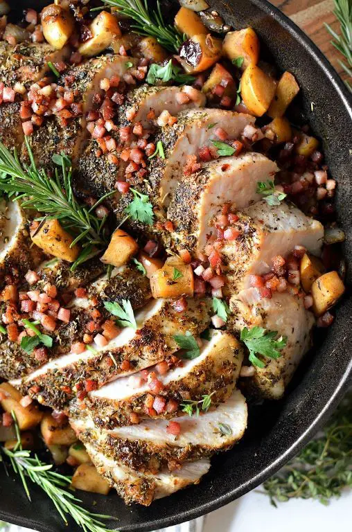 Herb-Crusted Pork Loin with Apples