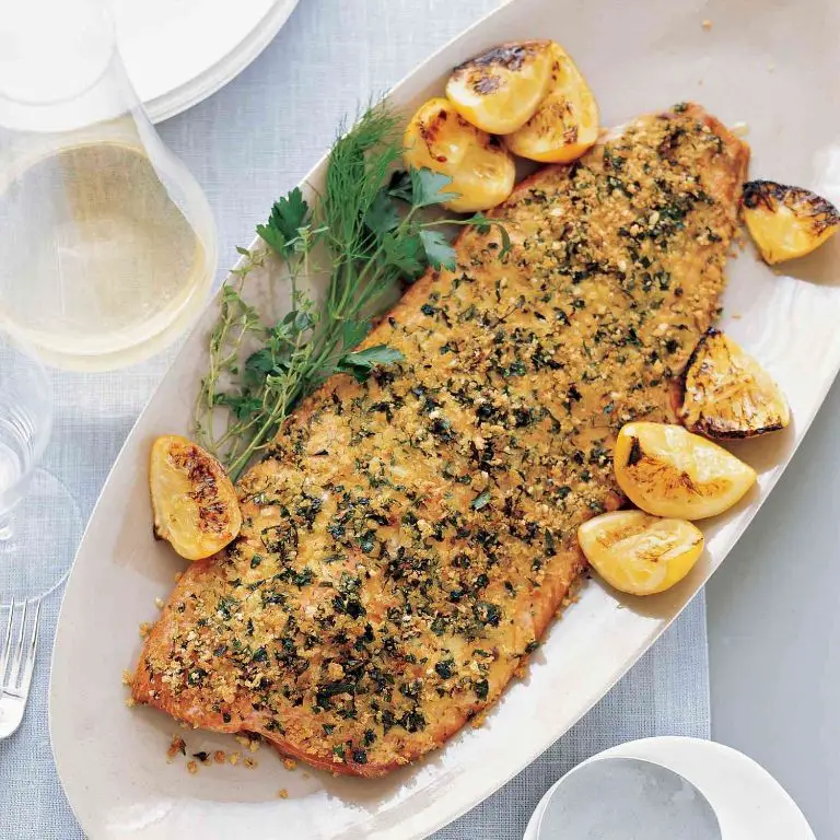 Herb-Crusted Salmon with Lemon