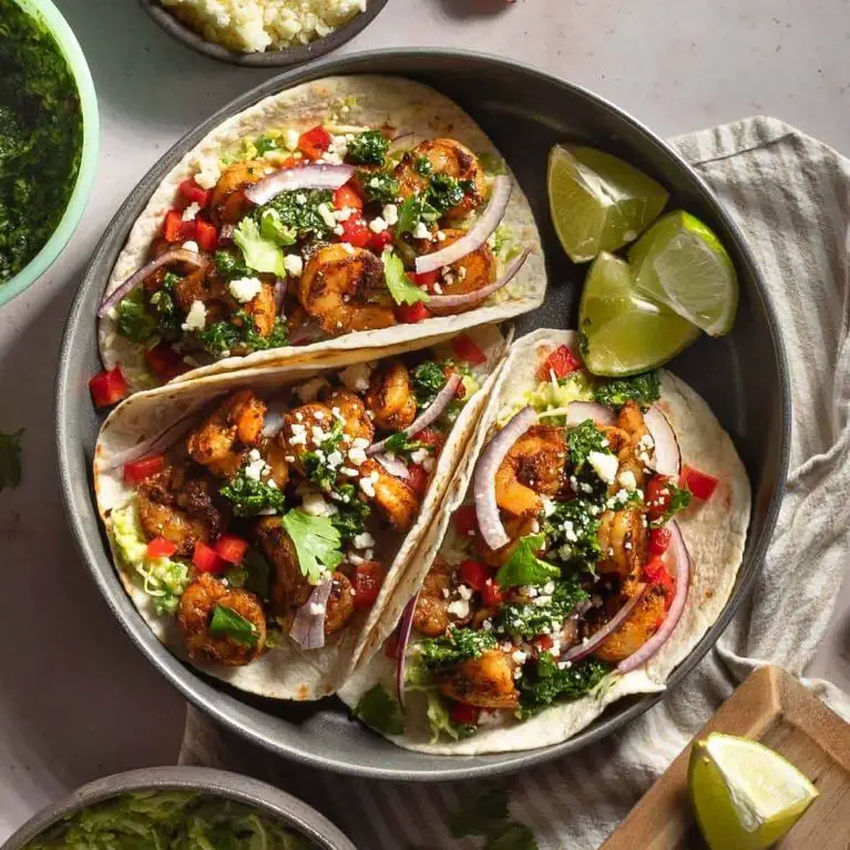 Herbaceous Chimichurri Shrimp Tacos