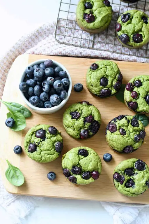Hidden Spinach Muffins with Blueberries