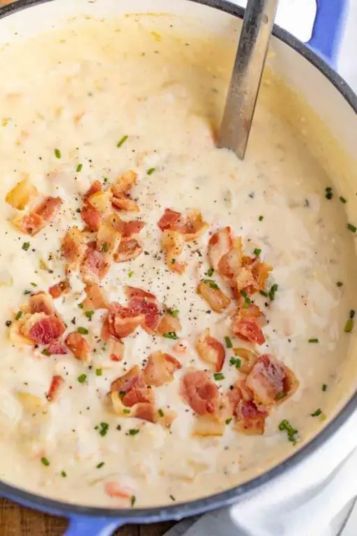 Indulgent Clam Chowder with bacon and potatoes