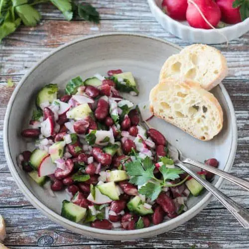 Kidney Bean Salad with Red Onion and Parsley