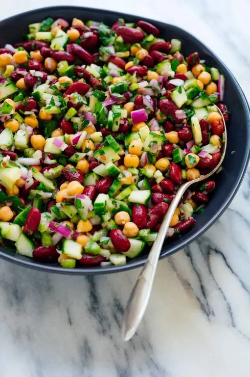 Kidney Bean and Chickpea Salad with Mint