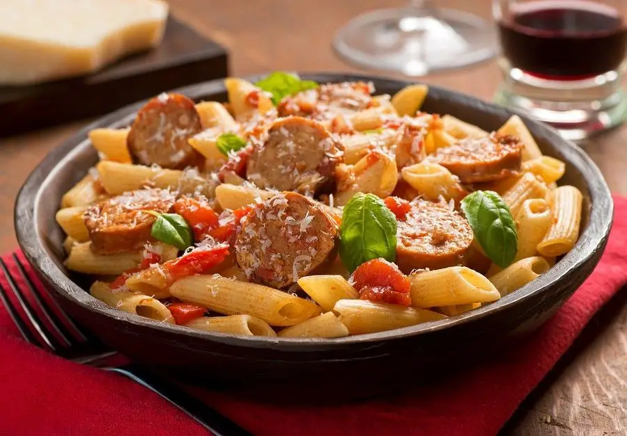 Kielbasa Garlic Parmesan Pasta
