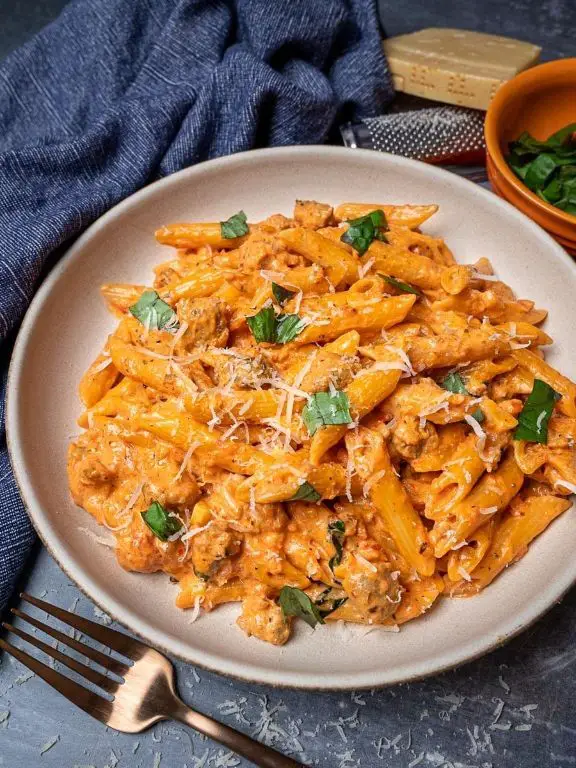 Kielbasa Pasta with Creamy Vodka Sauce