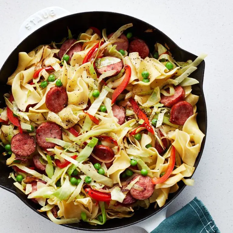 Kielbasa and Cabbage Pasta Skillet