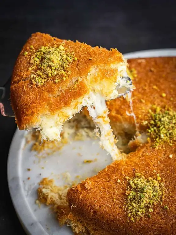 Knafeh (Cheese Pastry with Sweet Syrup)