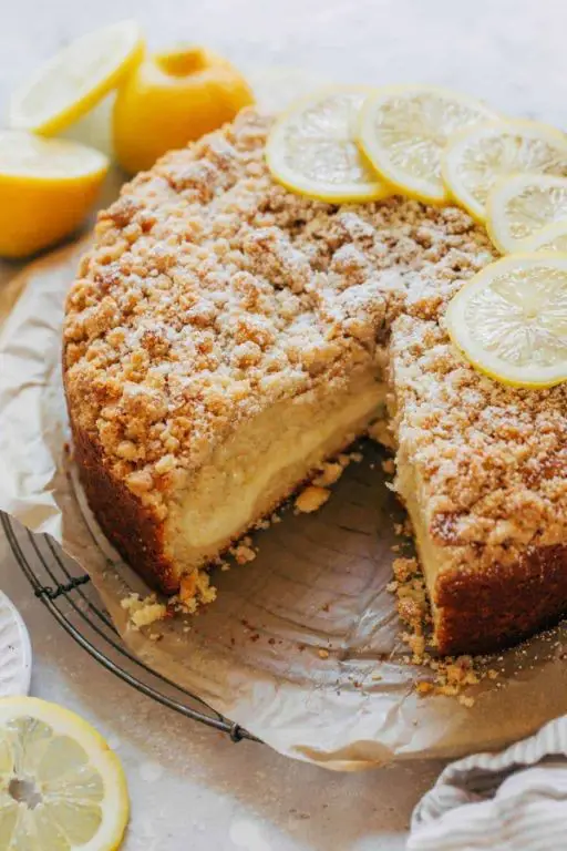 Lemon Creme Coffee Cake with Streusel Topping