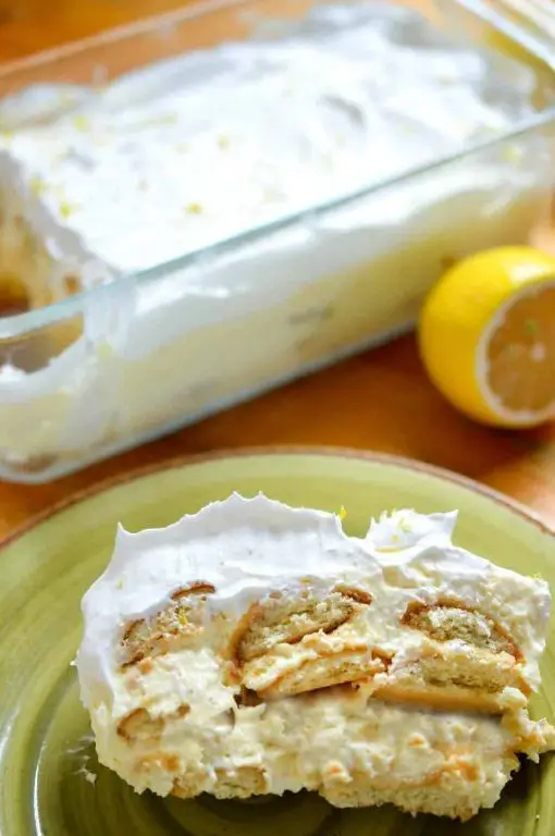 Lemon Creme Icebox Cake with Wafers