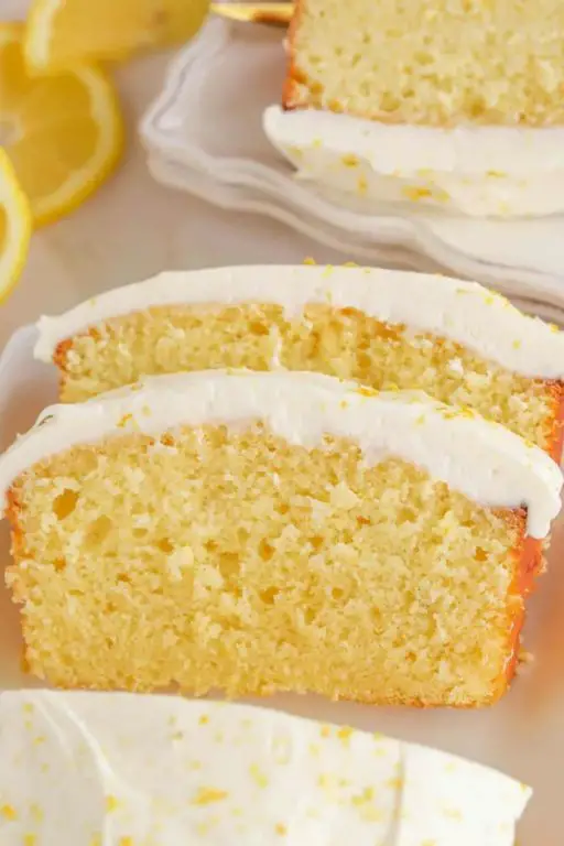 Lemon Creme Loaf Cake with Lemon Zest