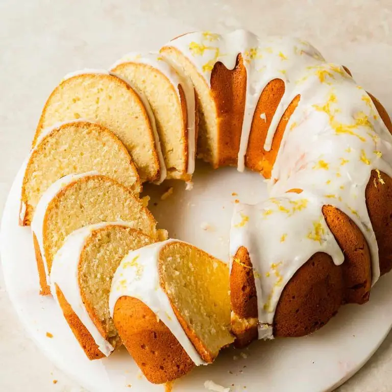 Lemon Creme Pound Cake with Glaze