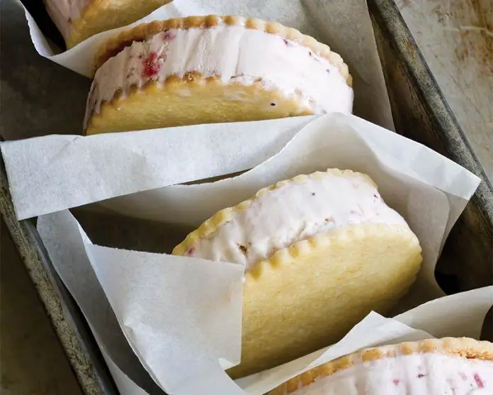 Lemon Shortbread Ice Cream Sandwich
