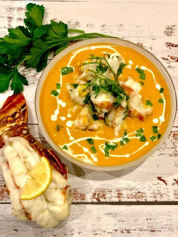 Luxurious Lobster Bisque with sherry cream