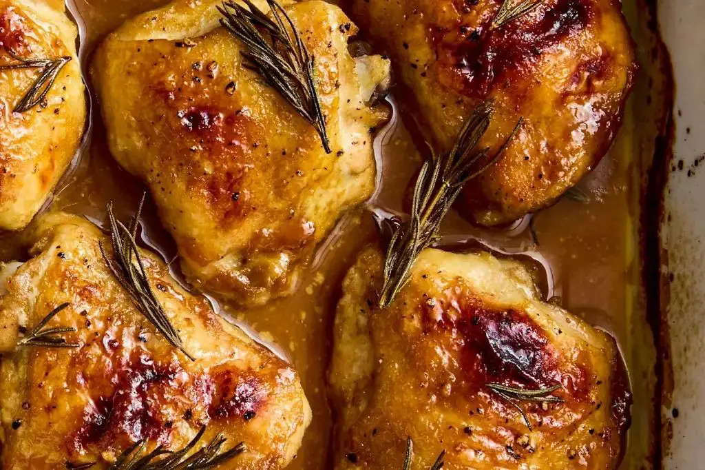 Maple Dijon Glazed Chicken Thighs