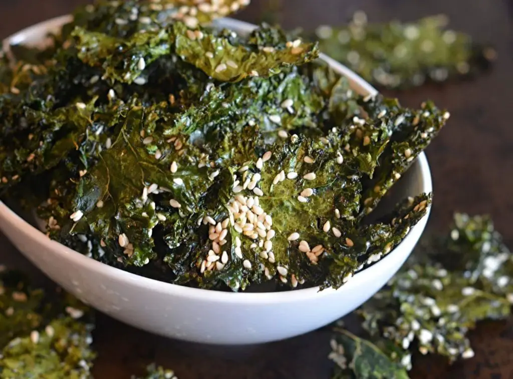 Maple Glazed Crispy Kale Bites