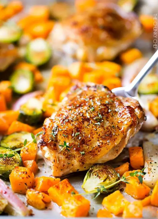 Maple Mustard Roasted Chicken Thighs