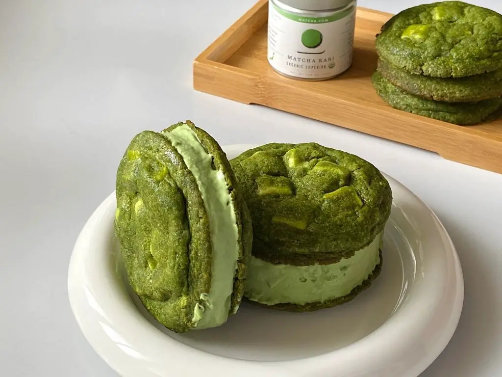 Matcha Green Tea Cookie Ice Cream Sandwich