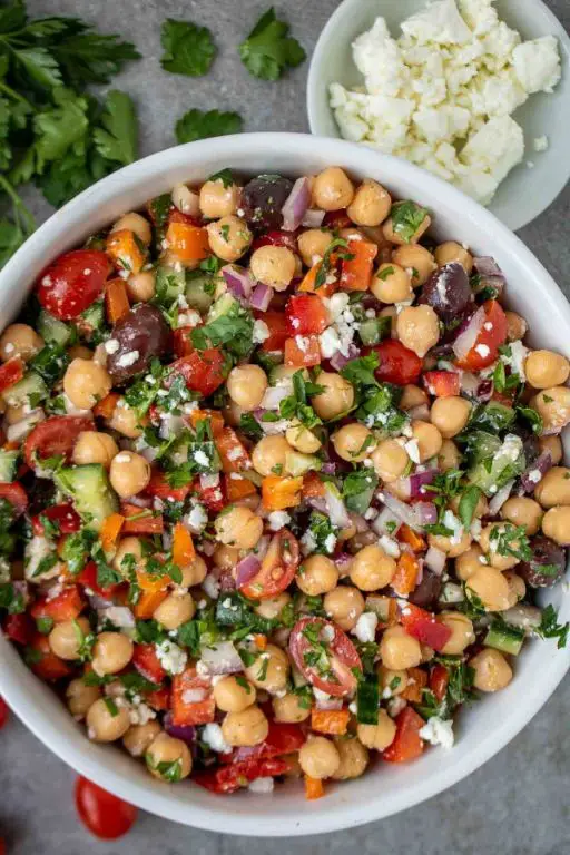 Mediterranean Chickpea Salad with Feta