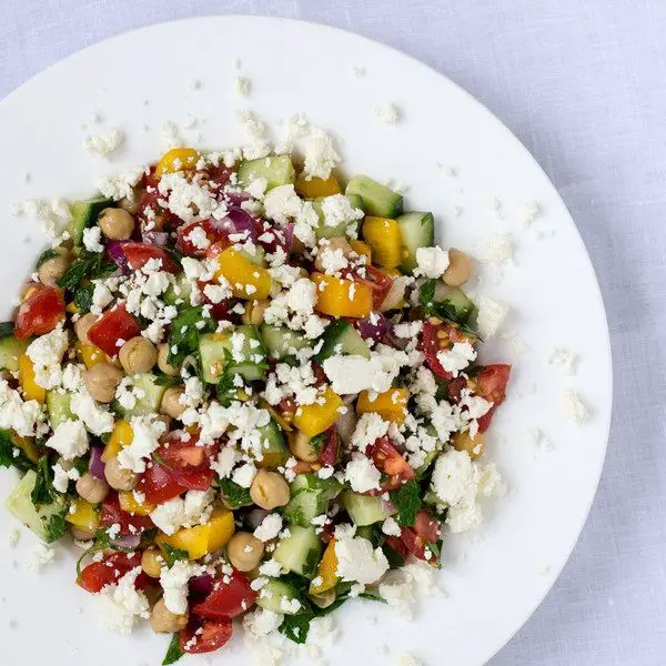 Mediterranean Chickpea Salad with Lemon Dressing