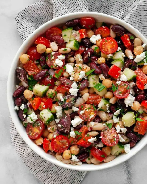 Mediterranean Kidney Bean Salad with Feta