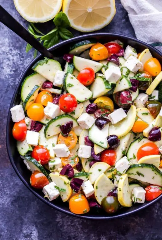 Mediterranean Zucchini and Feta Salad