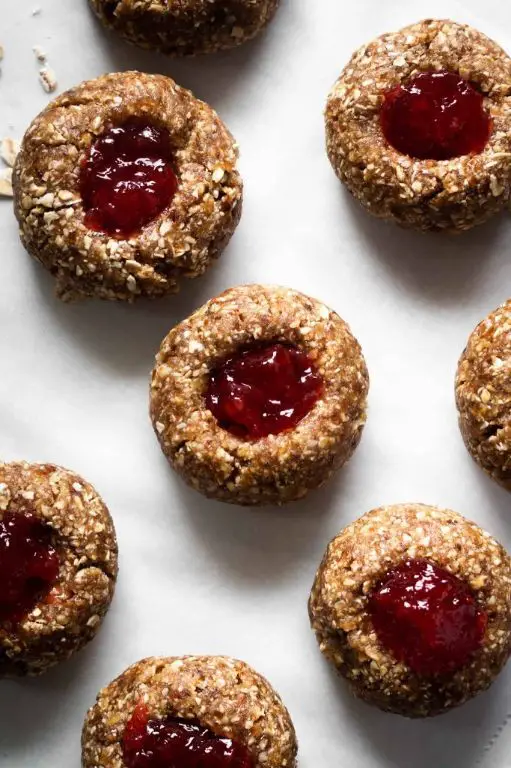 No-Bake Raspberry Thumbprint Cookies