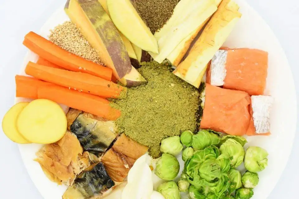 Omega-3 rich mackerel and carrot recipe for dogs with skin allergies.