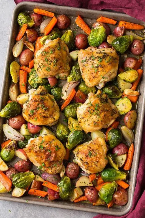 One-Pan Chicken Thighs with Vegetables
