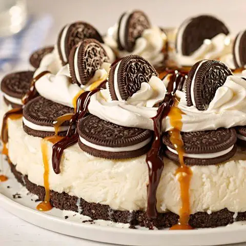 Oreo caramel drizzle cake