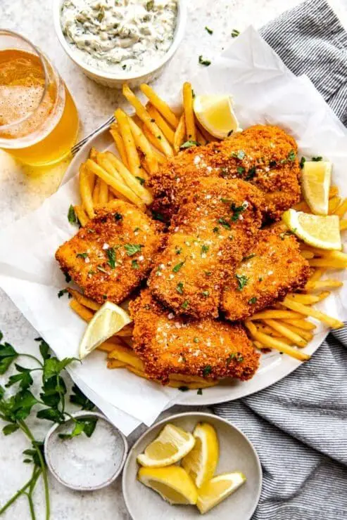 Pan-Fried Cod with Tartar Sauce
