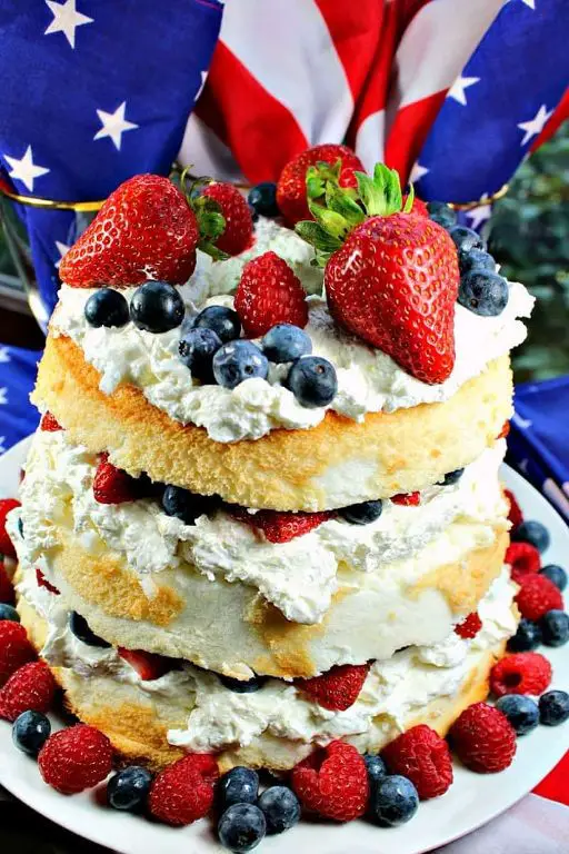 Patriotic Angel Food Cake