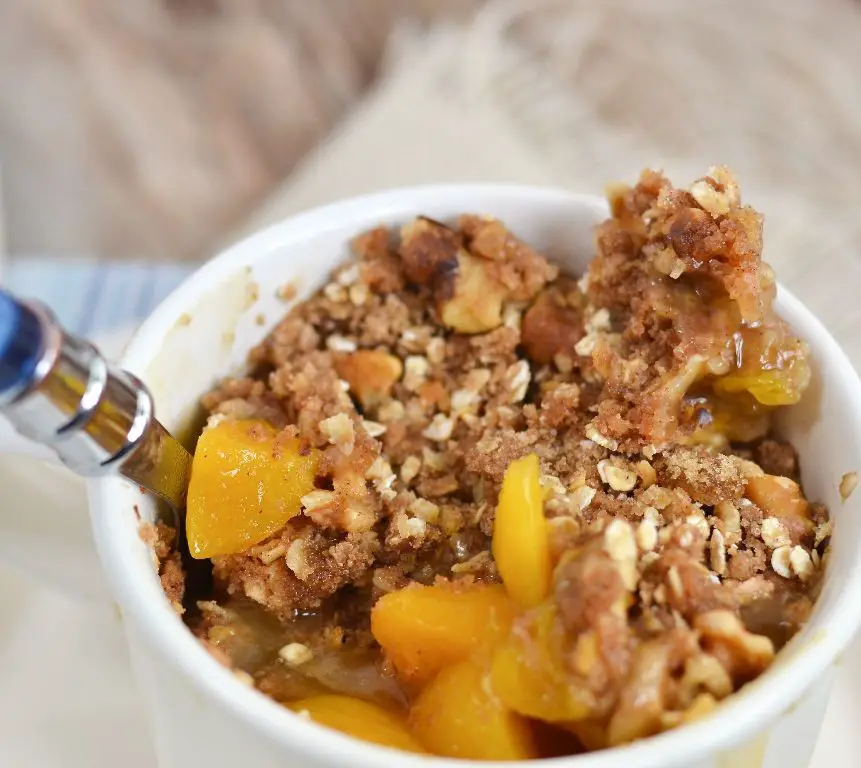 Peach Cobbler in a Mug