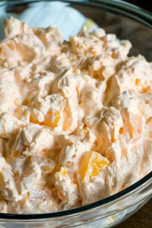 Peach Jello with Cottage Cheese