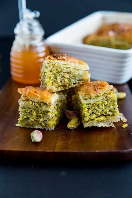 Pistachio Baklava with Honey Syrup