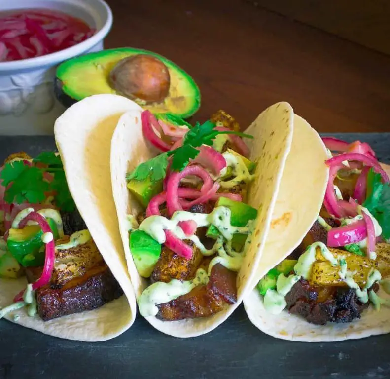 Pork Belly Tacos with Pickled Onions