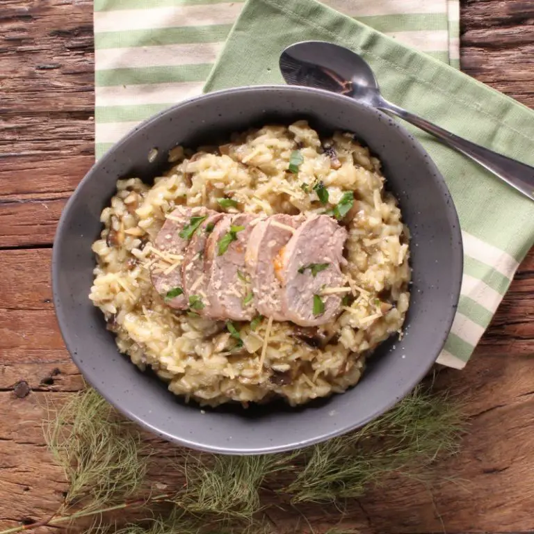 Pork Cheek Risotto with Mushrooms