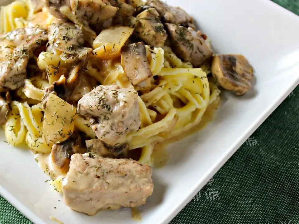 Pork Cushion and Mushroom Stroganoff