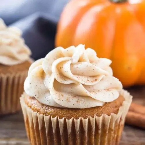 Pumpkin Spice Filled Cinnamon Cupcakes